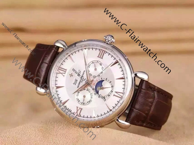 Vacheron Constantin Replica Watch Moon Phase Silver&Rose